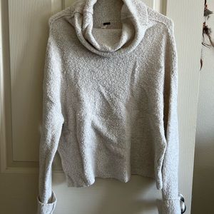 Free People White Cowl Neck Sweater